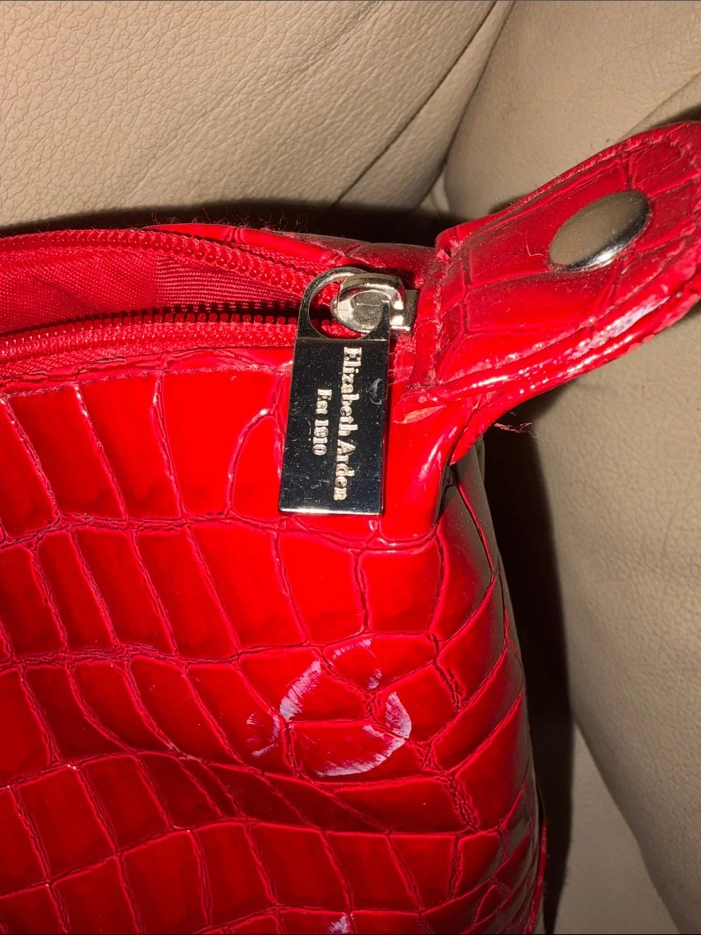 Elizabeth Arden Red Croc-Embossed Tote